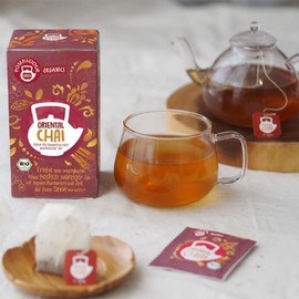 Pompadour Organic Oriental Chai, Set of 6, 20 Bags x 6 Boxes, Organic JAS Certified Herbal Tea, Decaffeinated Tea, Tea Bags