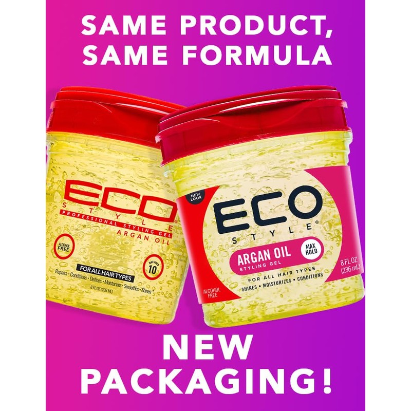 Eco Style Moroccan Argan Oil Styling Gel - Promotes Healthy