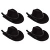 Craft Decor Set of Four (4) Miniature Black Flocked Cowboy
