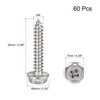sourcing map Phillips Hex Washer Self Tapping Screws, M4 x