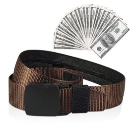 Security Money Belt with Hidden Money Pocket - Nylon Tactical Belt for Men & Women with Nonmetallic Buckle - Security Money Belt for Valuables, Cash, Passport - Cashsafe Anti-Theft Wallet