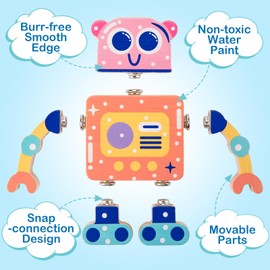 KODATEK Wooden Snap-Together Building Toys, STEM Building Blocks, Take Apart Toys Playset, Fine Motor Skill Montessori Educational Learning Toys Gift for 3 4 5 6 Years Toddlers Kids