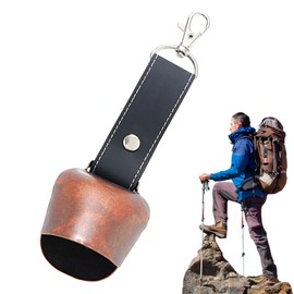 CHENNAN 1 x Anti Bear Bells, Leather Bear Bell, Bear Bells for Hikers, Vintage Mini Cowbell, Loud Bear Bells for Hiking, Outdoor Hiking, Backpack Pendant, Animal Neck Ba (C2)