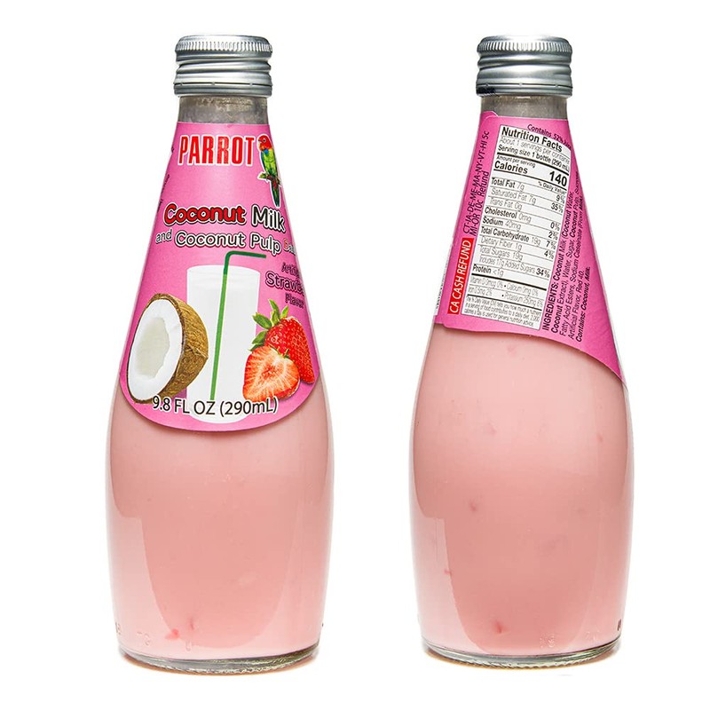 Parrot Coconut Milk Drink Strawberry with Pulp 290ml(Pack Of 12)