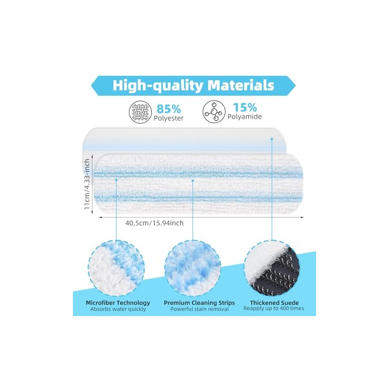 Pack of 4 Replacement Covers Compatible with Vileda H2PrO Floor