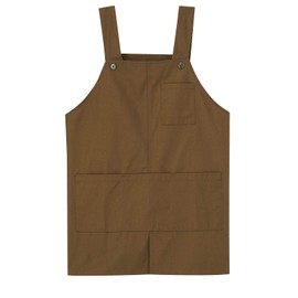 Anfamier Nurse Apron, Center Slit, Short Length, Nurse Apron, Nursery, Caregivers, Easy to Bend, H-Shaped, Women's, Men's, Khaki