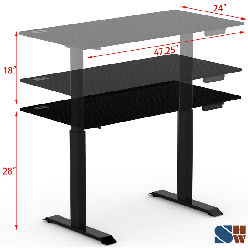 SHW Electric Memory Preset Height Adjustable Computer Desk, 48 x