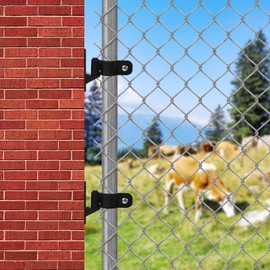 4Pack Wall Mount Gate Hinge, 1-5/8'' Pipe Gate Hinge Set with 5/8'' Hinge Pin Chain Link Fence Gate Hinges Fence Post Hinge for Farm Gate