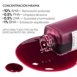 SKINTIFIC Peeling Solution, solución exfoliante con un 12 % de AHA, BHA, PHA y LHA, tratamiento para el acné con ácido glicólico para el rostro, suero