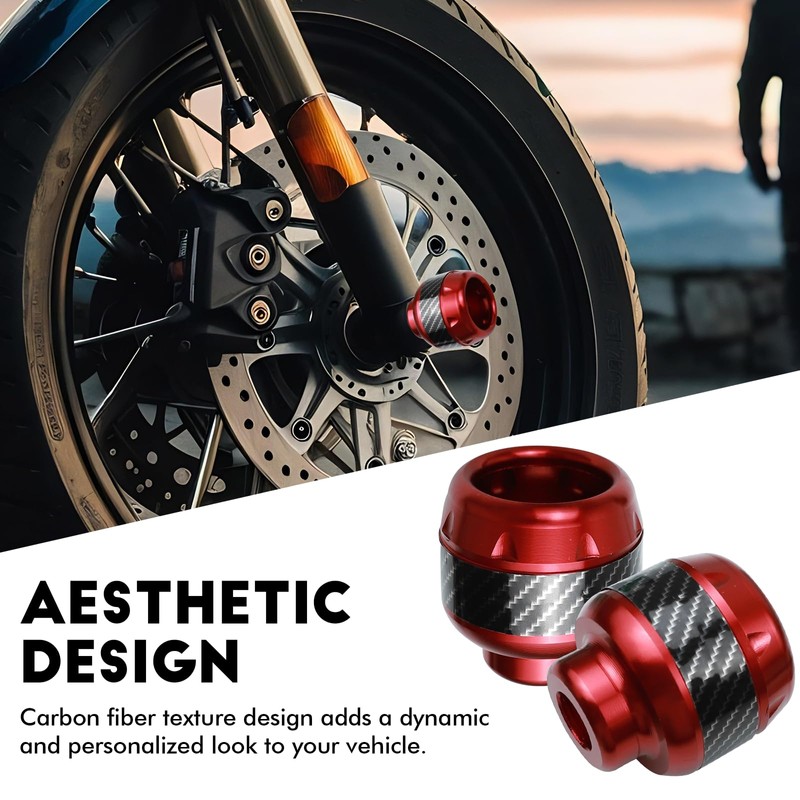 Hbxdeco 4PCS Motorcycle Front Fork Frame Sliders Crash, Carbon Fiber
