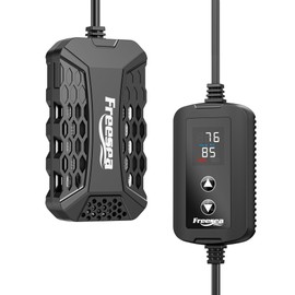 FREESEA Aquarium Fish Tank Heater: 50W Small Submersible Aquarium Heaters with Adjustable Digital LED Controller Leaving Water Automatic Stop Heating for 5-10 Gallon Betta Turtle Freshwater Saltwater