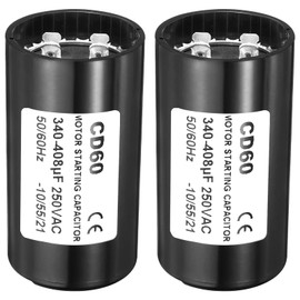 PATIKIL Motor Start Capacitor, 2 Pack 340-408uF/Mfd 250VAC 50/60Hz CD60 Run Capacitor