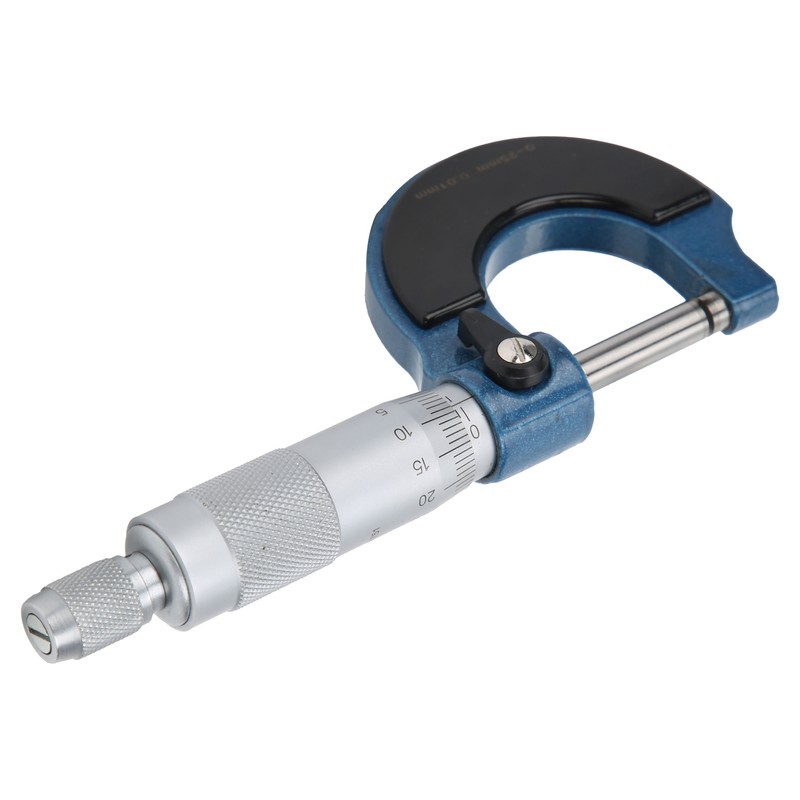Micrometer 0‑25mm Scale Outside Diameter Carbon Steel Spiral Locking Measuring