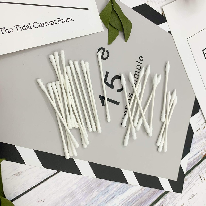 800 Pieces Cotton Swabs, Double Spiral Tipped with Paper Stick,