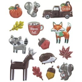 bright minds  Autumn Fall Friends Puffy Stickers Papercraft Scrapbook Planner Supply  Craft