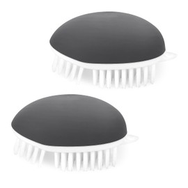 Vegetable Brush Potato Scrubber Brush Non Slip Comfortable Fruit Cleaning Tools for Washing Fruit Mushrooms Carrot or Tough-Skinned Vegetables (2 Pack Grey)