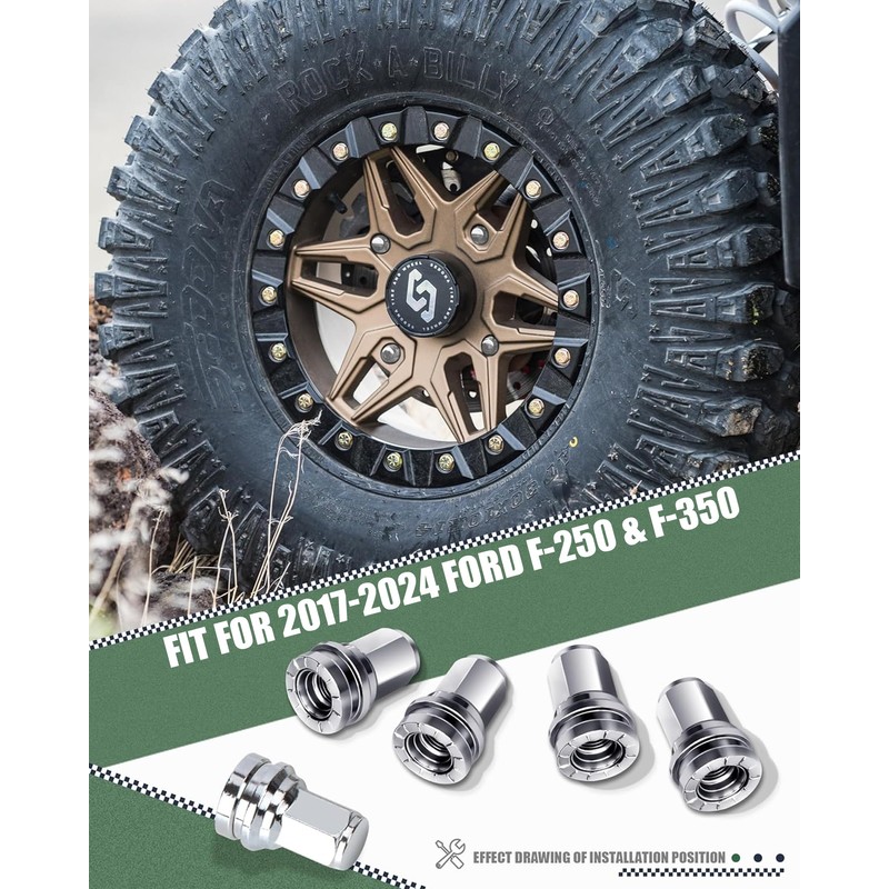 32Pcs Ford F250 F350 Lug Nuts Replacement - M14x1.5 21mm
