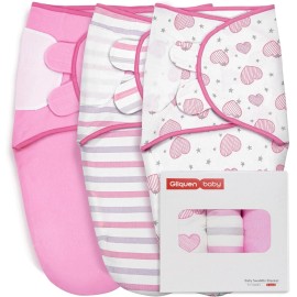 GLLQUEN BABY Swaddle Blanket 3 Pack 0-3 Months NEW. 100 % Cotton