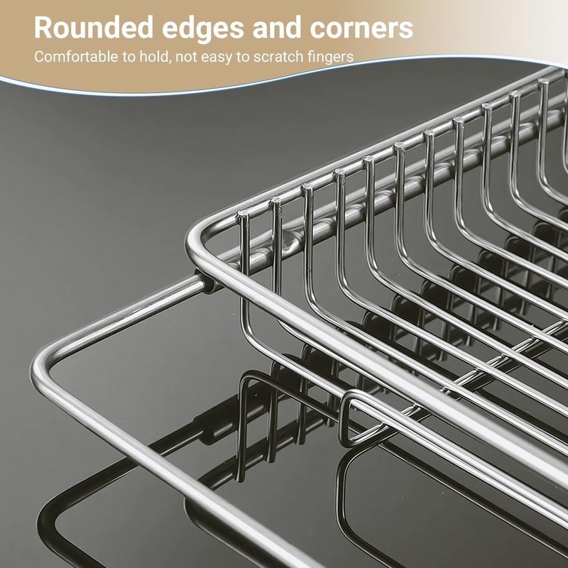 TABABAO Stainless Steel Extendable Dish Drying Rack - Over Sink,