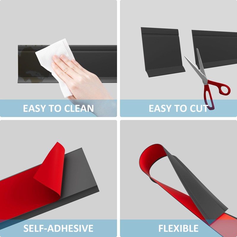 Duzzy Flexible Baseboard Trim, 6 Inch(H) x 20 Feet(L) Peel