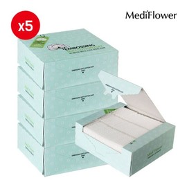 Mediflower 엠보싱 소프트 코튼 퍼프 300매x5개 Embossed Soft Cotton Puff 300 Sheets x 5 Packs
