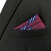 [S&W SHLAX&WING] Men's Necktie Maroon Necktie Set Blue Red Stripe,