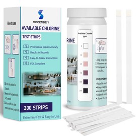 200 Chlorine Test Strips for Food Services, 0-200 ppm Sanitizer Test Kit for Kitchen Supplies, Restaurant, Bars, Hotels, Food Trucks, Precise Bleach Test Strips, Easy to Use and Fast Results