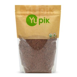 Yupik Organic Brown Flax Seeds, 2.2 lb (35.2 oz), Gluten-Free, Non-GMO, Kosher, Vegan, Raw Seeds, Rich in Omega-3, Excellent Source of Fiber, Plant-Based Protein, Ideal for Baking & Topping