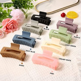 BELICIA 6pcs Hair Clips Set, Non-slip Hair Claw Clips Rectangle Claw Clips 3.5 in. Acrylic Banana Claw Clips Matte Hair Clips Hair Clamps Hair Styling Accessories