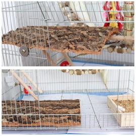 2 Pcs 12x8 Inch 100% Natural Cork Perch, Bird Seat Boards, Birdcage Decor Accessories, Natural Cork Backdrop, Bark Toy for Bird (Budgie, Parrot, Cockatiel, Hamster, Guinea Pig, Rat)