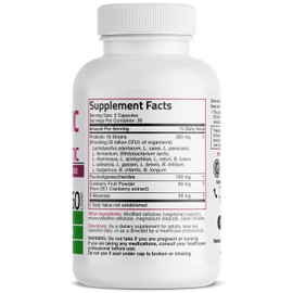 Bronson Women's Probiotic 50 Billion CFU + Prebiotic with Cranberry & D-Mannose – Vaginal Health, Healthy Digestion, Immune Function and Urinary Tract Support, Non-GMO, 60 Vegetarian Capsules