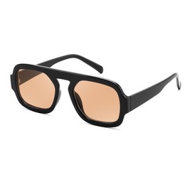 FEISEDY Sunglasses for Women Men, Trendy Square Sun Glasses Vintage 70s Flat Top Shades B4175