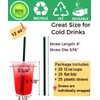 20 ounces of transparent plastic cups, with lids and straws,