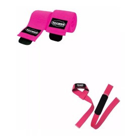 Techno Straps/cintas Para Pesas + Vendas Para Rodillas Pack Pesas