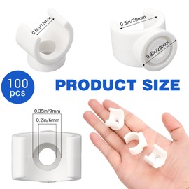 3/4 Inch PEX Pipe Clamps, 100 Pcs PVC Pipe Holder, Plastic Pipe Clamps Tools U Hook, Pipe Clamps for Fixing PVC Water Pipes & Tubing Hoses Hangers Clips Holder Support Bracket Socket, White