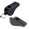 JIHUOO Pack of 2 Black Plastic Whistles Referee Whistle with