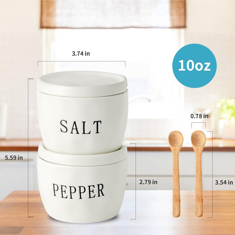 Howise 2 Pack Salt and Pepper Bowls Set, Ceramic Salt