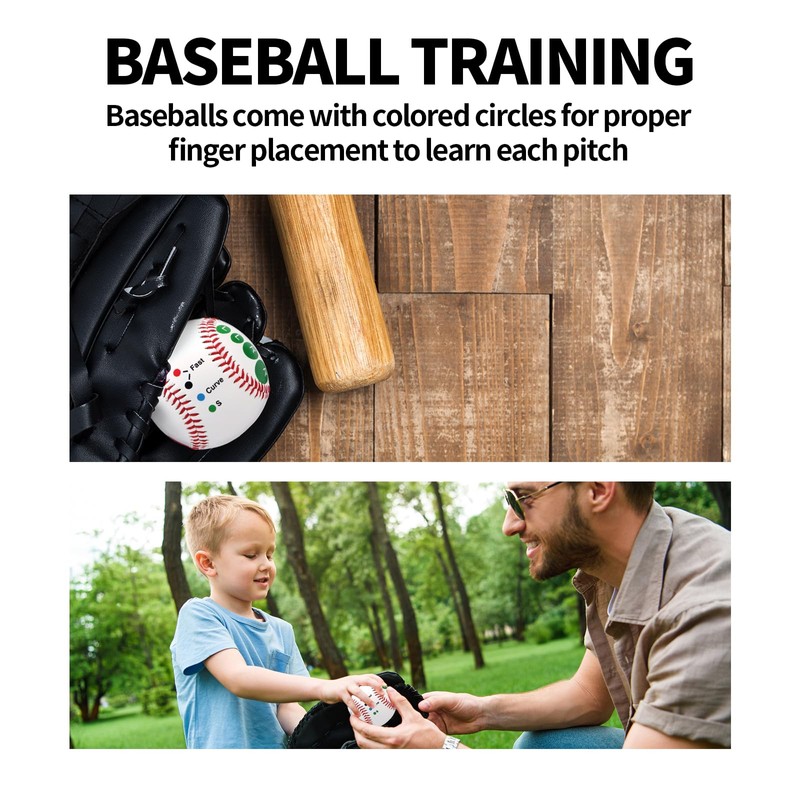 Gosknor Baseball Training Ball, Pitch Training Baseball with Finger Placement