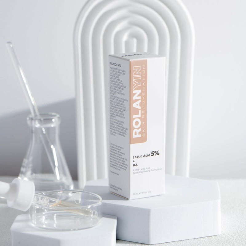 ROLANYIN Lactic Acid 5% + HA Facial Serum for Exfoliating