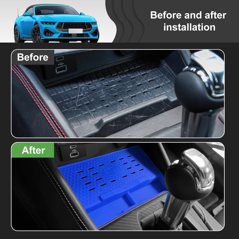 FDAIUN Wireless Charging Protective Pad for Ford Mustang 2024-2025 Silicone
