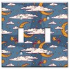 Art Plates 2 Gang Toggle Wall Plate - Moon and