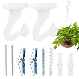 NQEUEPN 2pcs Ceiling Hooks, Zinc Alloy Ceiling Hanging Hook White Drop Ceiling Hooks for Hanger Indoor Plants Birdcage Lanterns