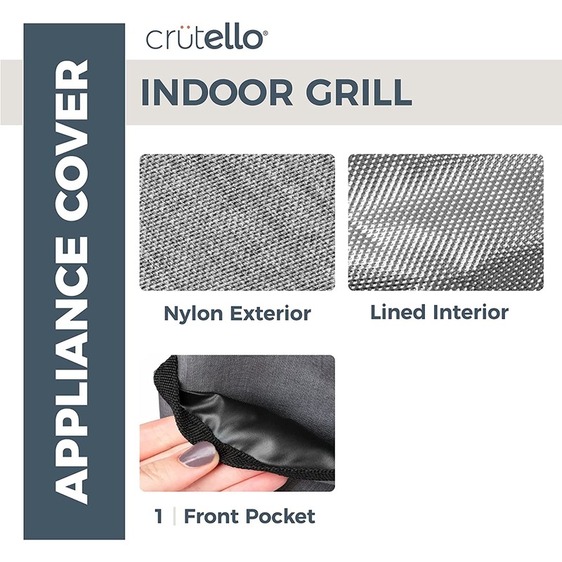 Crutello Indoor Grill Cover with Storage Pockets Compatible with Ninja