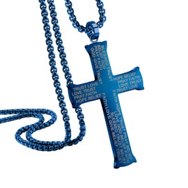 555Jewelry Inspirational Cross Necklace for Men Women Stainless Steel 16-24 Inch, Metal, No information