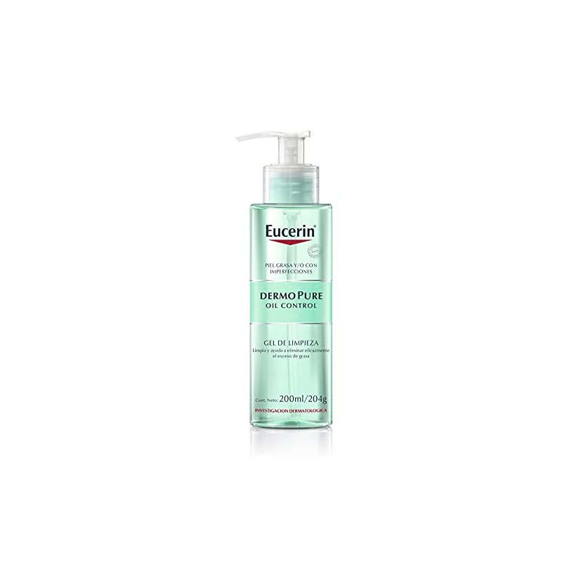 Eucerin DermoPure Gel Limpiador Facial, 200 ml Protector solar facial