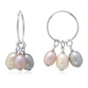 SEA OF ICE Sterling Silver Freshwater Multi-Color Pearl 10x8mm Changeable