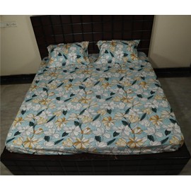 Bombay Dyeing 100% Pure Cotton King Size Double Bed Bed Sheet Set with 2 Pillow Covers (BedSheet-5)