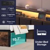 Queen Bed Frame with Storage Drawers, Upholstered Headboard with LED