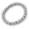 Avalaya 8mm Grey Pearl Style Single Strand Bead Flex Bracelet