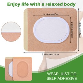 Ptwola 20pcs Castor Oil Pack Wrap Disposable Self-Adhesive Castor Patches 5.46"x 4.68" High Absorbent Organic Cotton Anti Leakage Pads for Women Men (Oil Not Included)